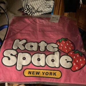 Kate Spade Pink Tee with Strawberry Design